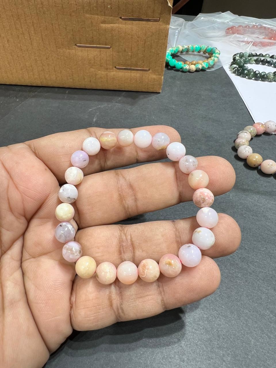 Pink Opal Bead Bracelet 30% off - AEORA ROCKS INDIA -Healing Crystals superstore