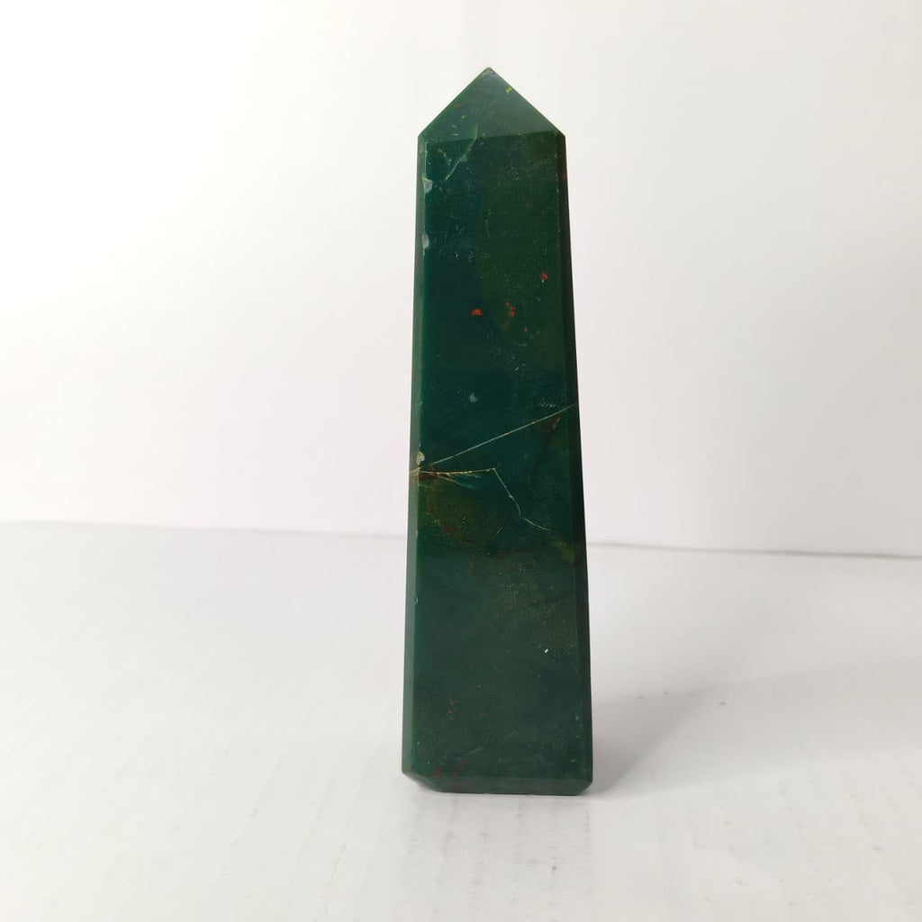 Bloodstone Obelisk/Tower :Healing Point for Vitality & Courage - AEORA ROCKS INDIA -Healing Crystals superstore