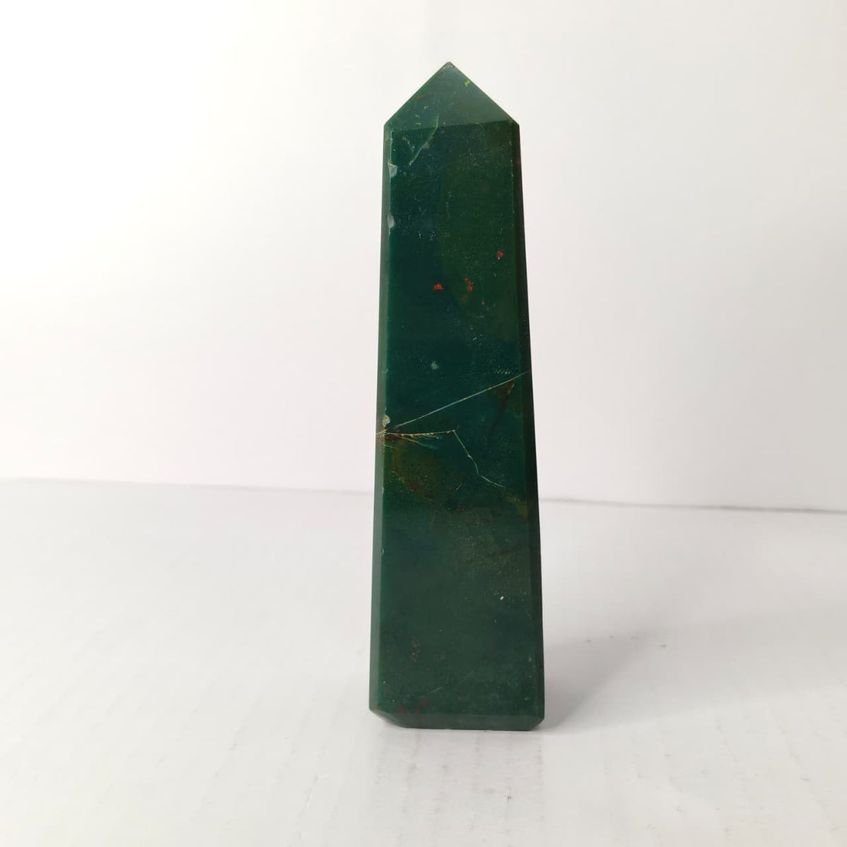 Bloodstone Obelisk/Tower :Healing Point for Vitality & Courage - AEORA ROCKS INDIA -Healing Crystals superstore