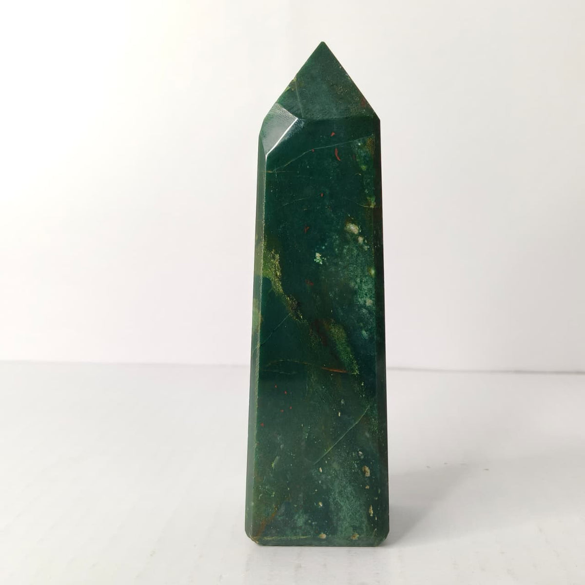 Bloodstone Obelisk/Tower :Healing Point for Vitality & Courage - AEORA ROCKS INDIA -Healing Crystals superstore
