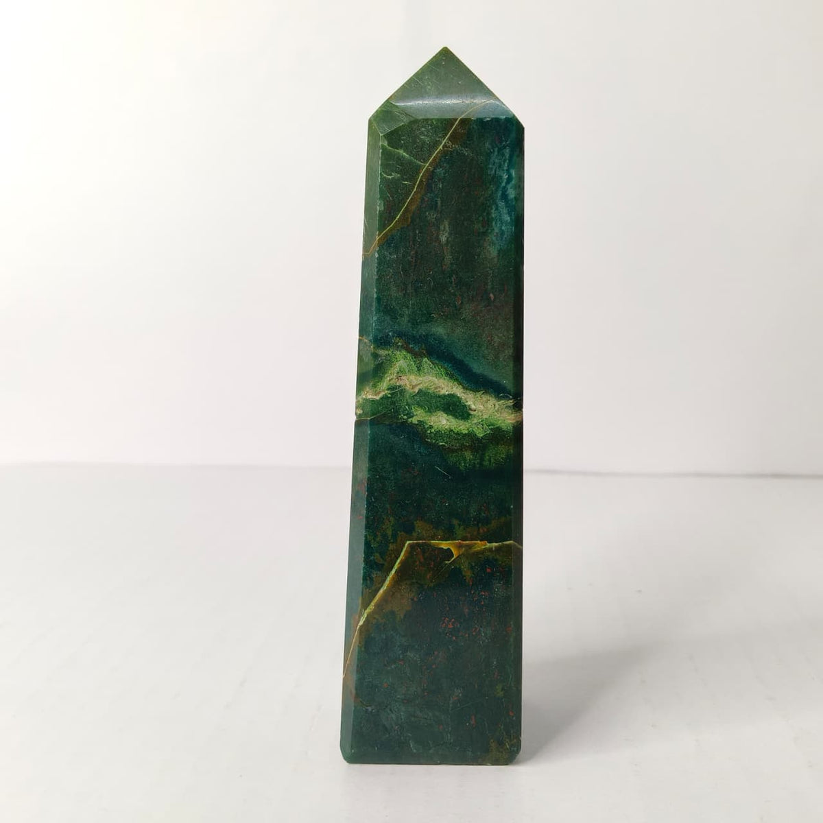 Bloodstone Obelisk/Tower :Healing Point for Vitality & Courage - AEORA ROCKS INDIA -Healing Crystals superstore