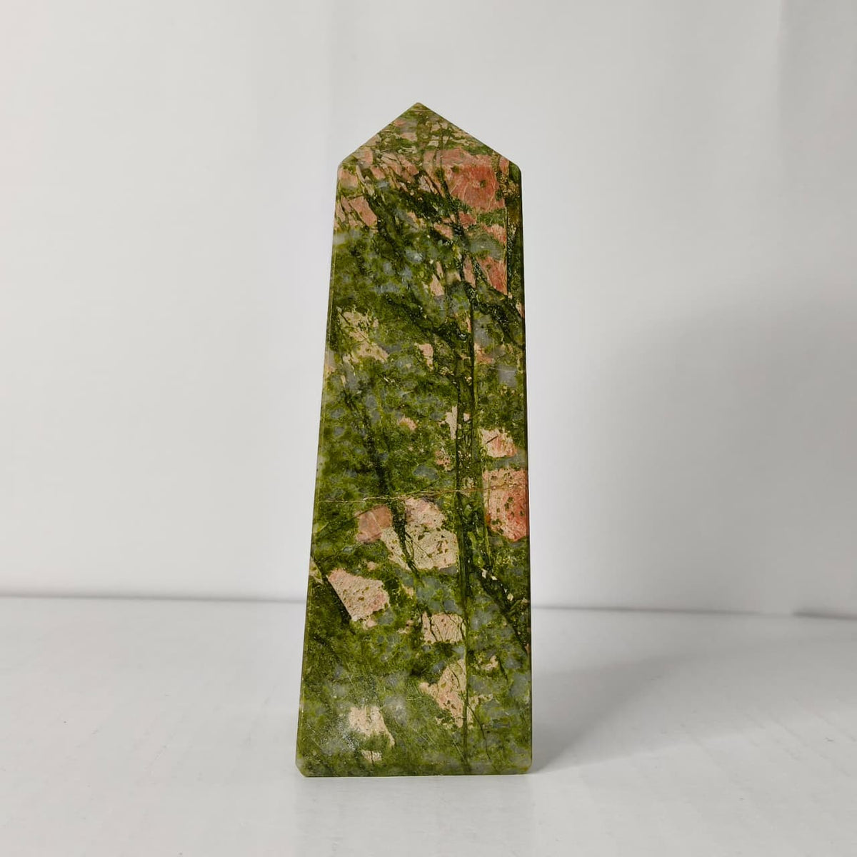 Unakite Obelisk/Tower – Heart Chakra Stone for Emotional Release & Growth - AEORA ROCKS INDIA -Healing Crystals superstore