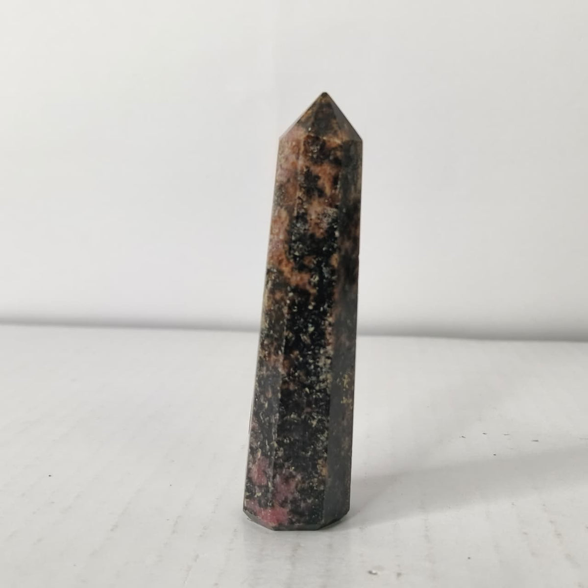 Natural Rhodonite Point Pencil Tower – Love & Emotional Healing Crystal Obelisk - AEORA ROCKS INDIA -Healing Crystals superstore