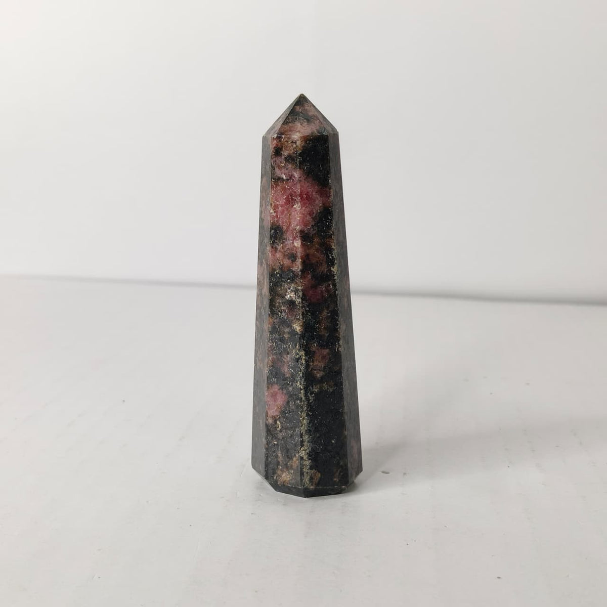 Natural Rhodonite Point Pencil Tower – Love & Emotional Healing Crystal Obelisk - AEORA ROCKS INDIA -Healing Crystals superstore