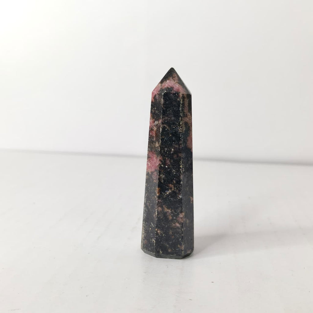 Natural Rhodonite Point Pencil Tower – Love & Emotional Healing Crystal Obelisk - AEORA ROCKS INDIA -Healing Crystals superstore