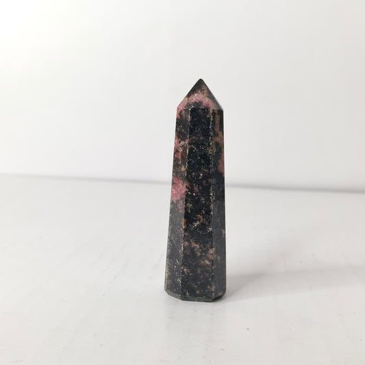 Natural Rhodonite Point Pencil Tower – Love & Emotional Healing Crystal Obelisk