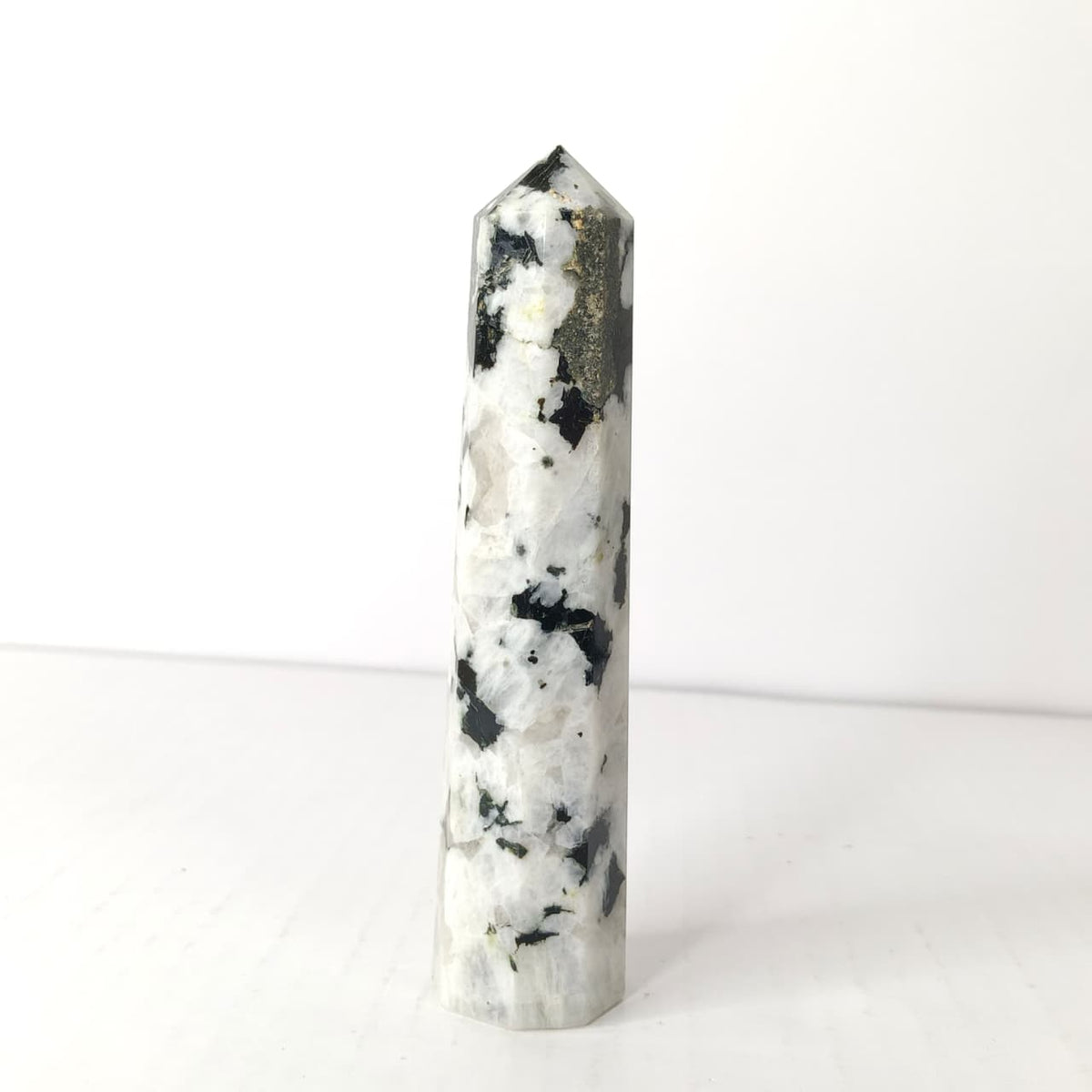 Natural Rainbow Moonstone Point Pencil Tower – Intuition & Divine Feminine Crystal Obelisk - AEORA ROCKS INDIA -Healing Crystals superstore