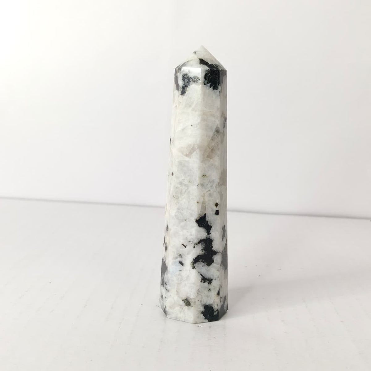 Natural Rainbow Moonstone Point Pencil Tower – Intuition & Divine Feminine Crystal Obelisk - AEORA ROCKS INDIA -Healing Crystals superstore
