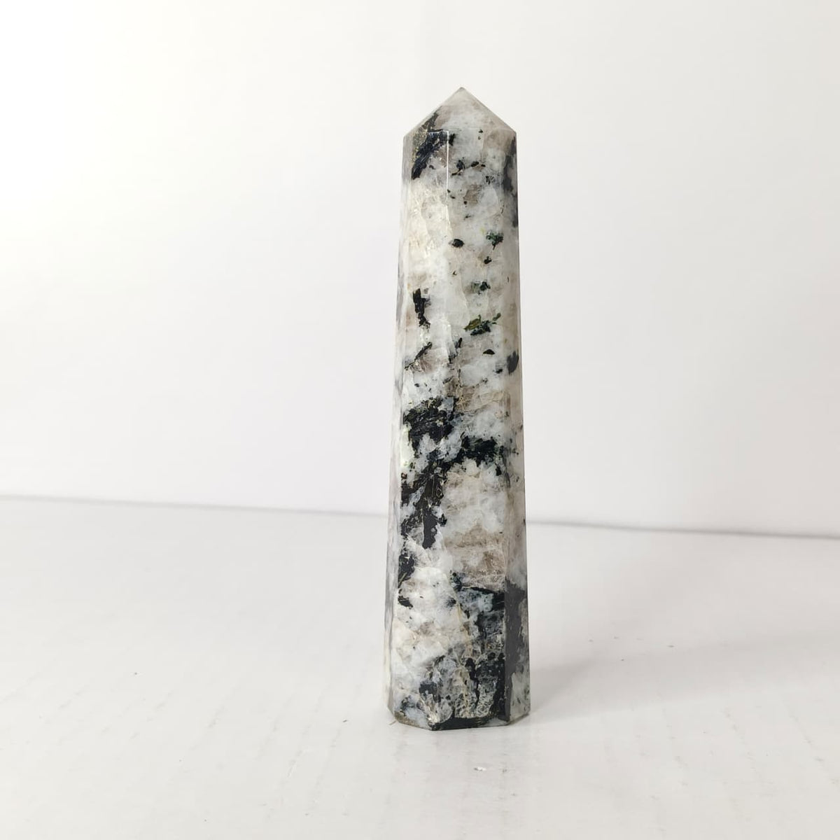 Natural Rainbow Moonstone Point Pencil Tower – Intuition & Divine Feminine Crystal Obelisk - AEORA ROCKS INDIA -Healing Crystals superstore