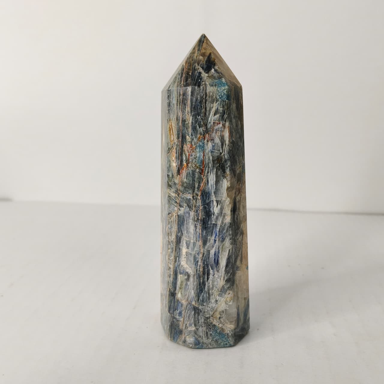 Natural Blue Kyanite Point Tower – Alignment & Communication Crystal Obelisk