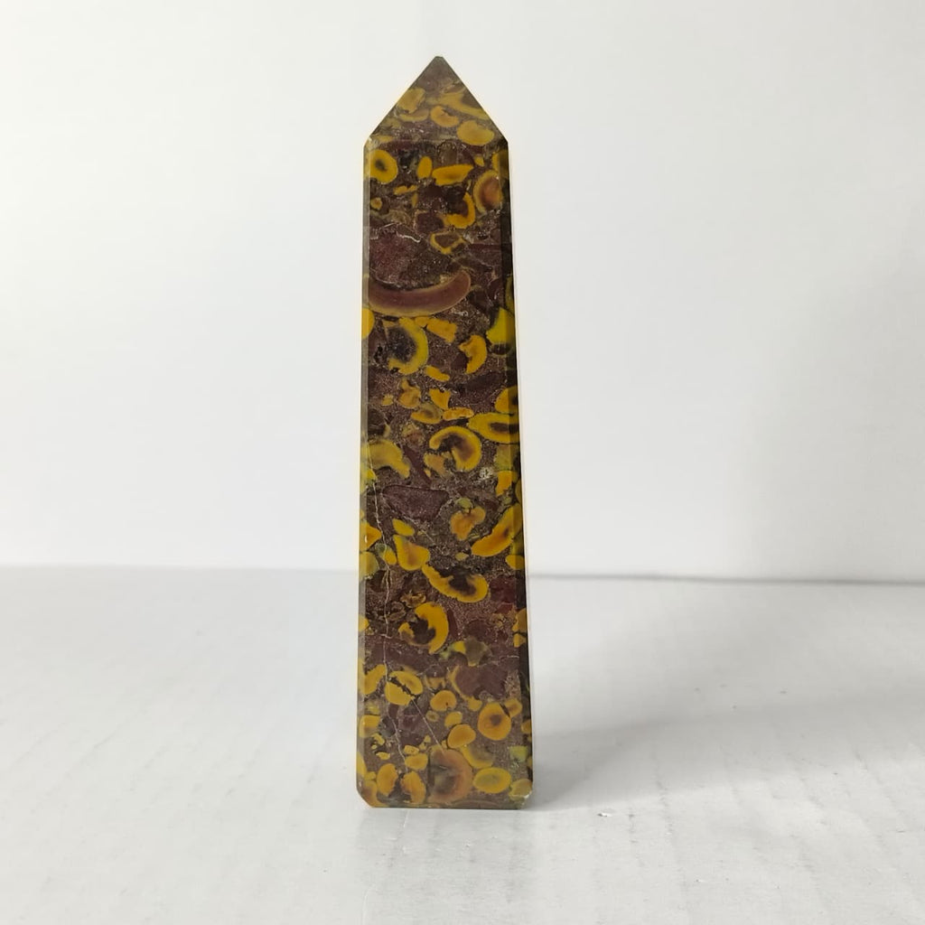 Natural Fruit Jasper Crystal Tower | Polished Fruit Jasper Point for Grounding, Stability & Vital Energy - AEORA ROCKS INDIA -Healing Crystals superstore