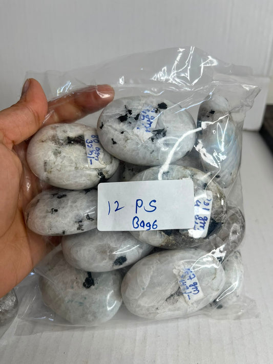 RAINBOW MOONSTONE PALM STONE BAG 6 - 1 KG, 12 PCS