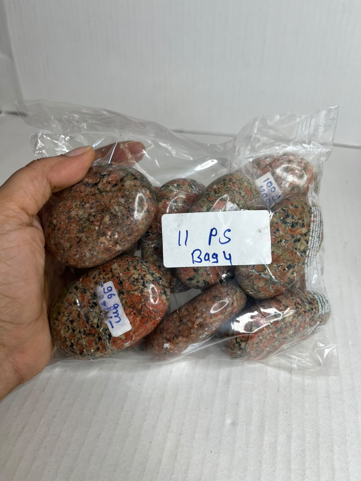 UNAKITE B PALM STONE BAG 4 - 1 KG, 11 PCS - AEORA ROCKS INDIA -Healing Crystals superstore