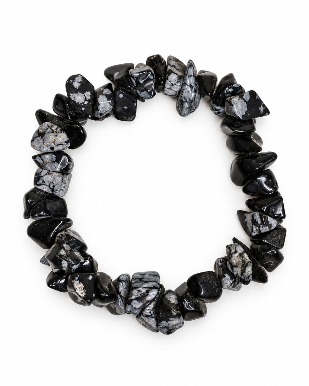 Snowflake Obsidian Chips Bracelet | Natural Gemstone | Aeora Rocks