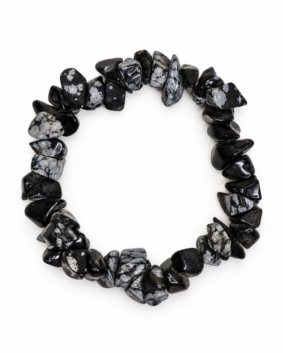 Snowflake Obsidian Chips Bracelet | Natural Gemstone | Aeora Rocks
