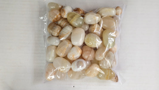 YELLOW ONYX TUMBLE STONES - 1 KG