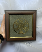 Zibu Symbol on Pyrite dust in a frame - AEORA ROCKS INDIA -Healing Crystals superstore