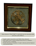 Zibu Symbol on Pyrite dust in a frame - AEORA ROCKS INDIA -Healing Crystals superstore