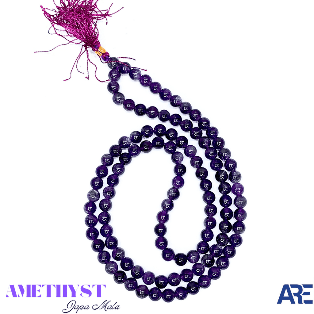 Amethyst Japa Mala - AEORA ROCKS INDIA - Healing Crystals superstore