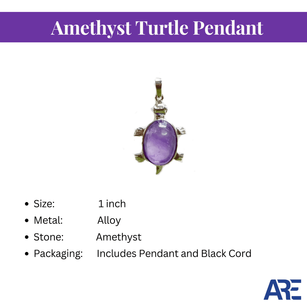 Amethyst Turtle Pendant - AEORA ROCKS INDIA - Healing Crystals superstore
