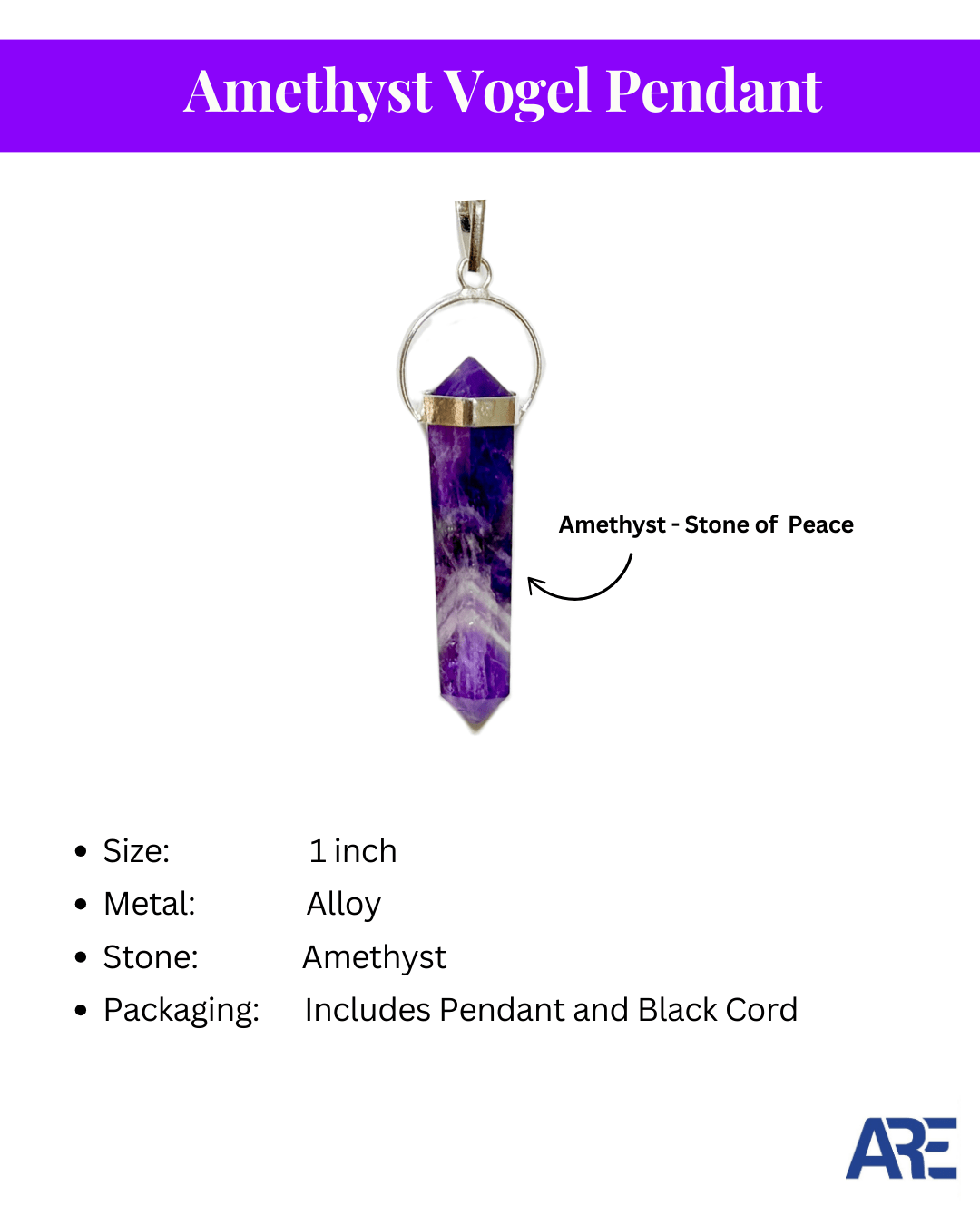 Amethyst Vogel Pendant - AEORA ROCKS INDIA - Healing Crystals superstore
