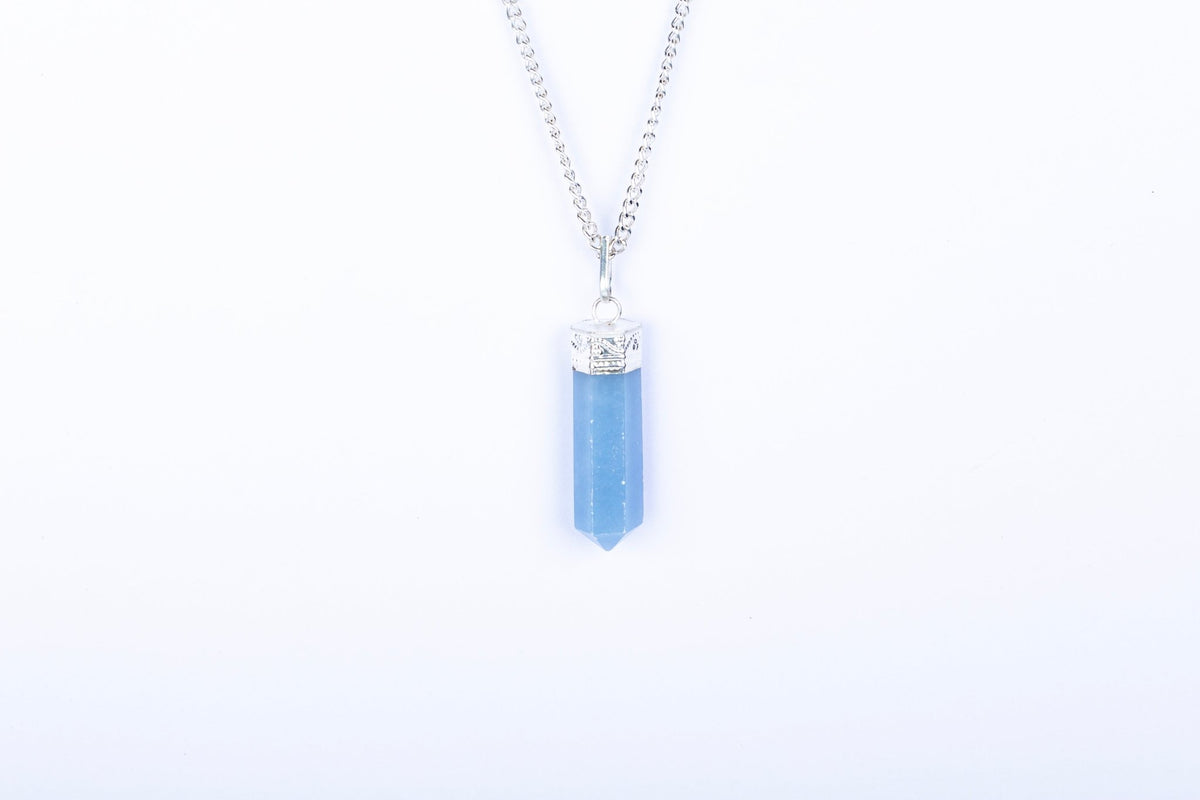 Angelite Single Point Pendant - AEORA ROCKS INDIA - Healing Crystals superstore