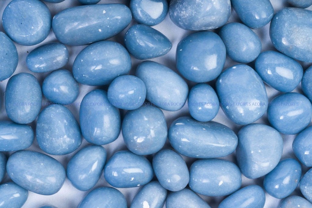 Angelite Tumbled Stone in India - Aeora Rocks - AEORA ROCKS INDIA - Healing Crystals superstore