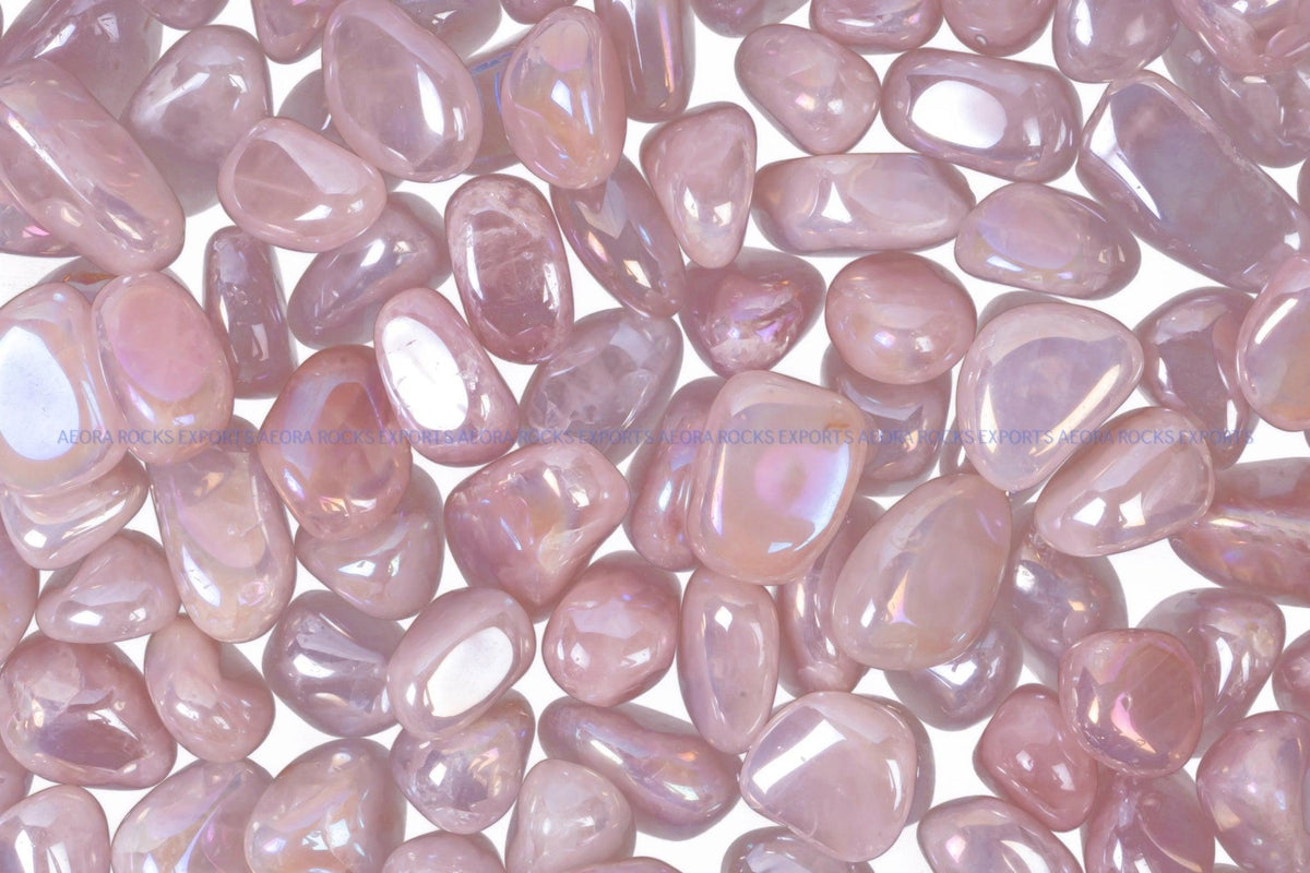Aura Rose Quartz Tumbled Stone in India - Aeora Rocks - AEORA ROCKS INDIA - Healing Crystals superstore