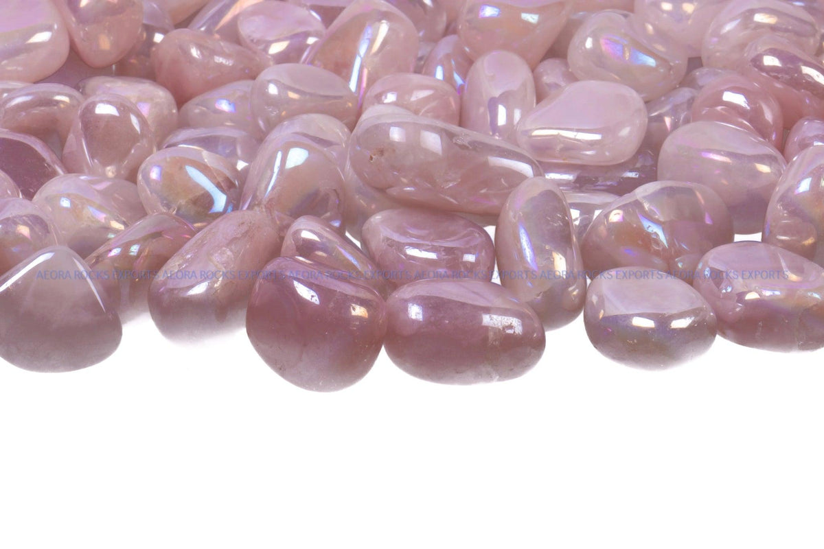 Aura Rose Quartz Tumbled Stone in India - Aeora Rocks - AEORA ROCKS INDIA - Healing Crystals superstore