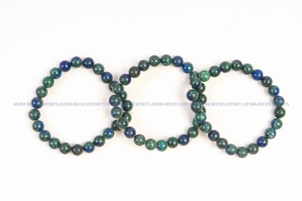 Azurite Malachite 8mm Bead Bracelet in India - Aeora Rocks