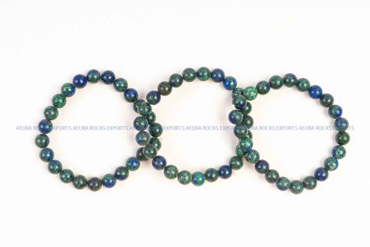 Azurite Malachite 8mm Bead Bracelet in India - Aeora Rocks