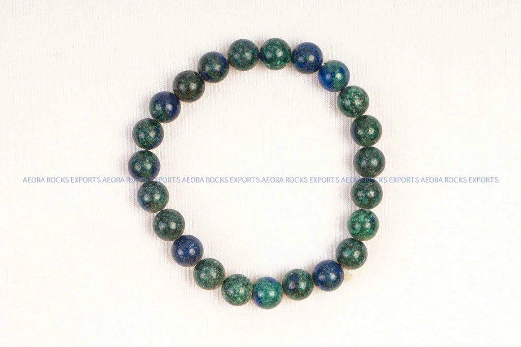 Azurite Malachite 8mm Bead Bracelet in India - Aeora Rocks
