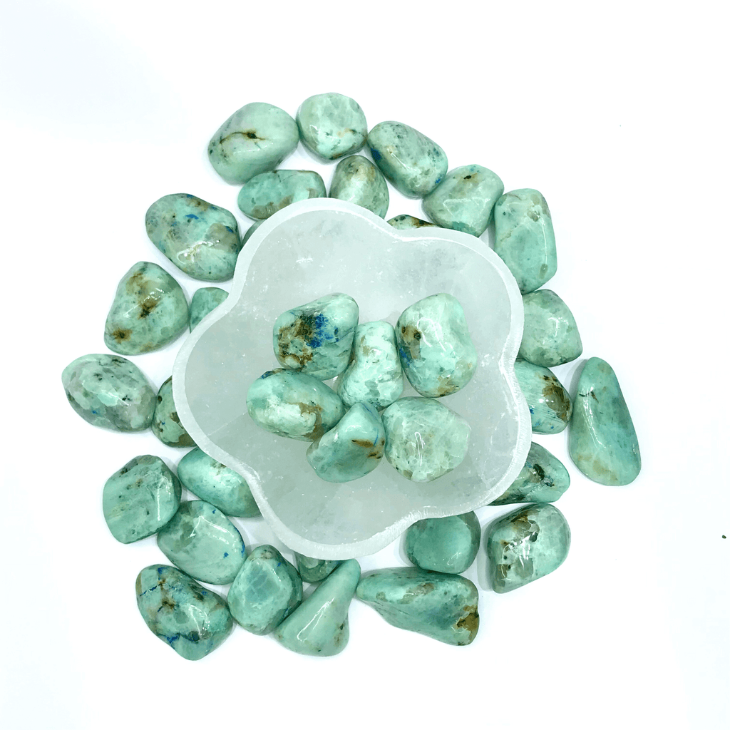 Azurite With Green Moonstone Tumbled Stone - AEORA ROCKS INDIA - Healing Crystals superstore