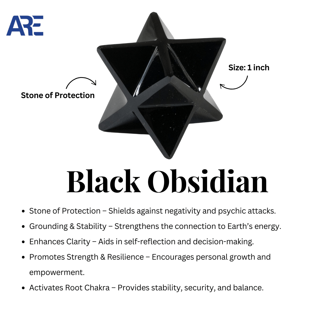 Black Obsidian Merkaba - AEORA ROCKS INDIA - Healing Crystals superstore