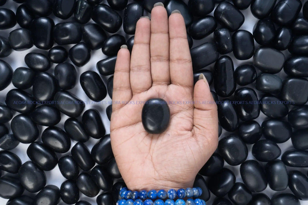 Black Obsidian Tumbled Stone - AEORA ROCKS INDIA - Healing Crystals superstore