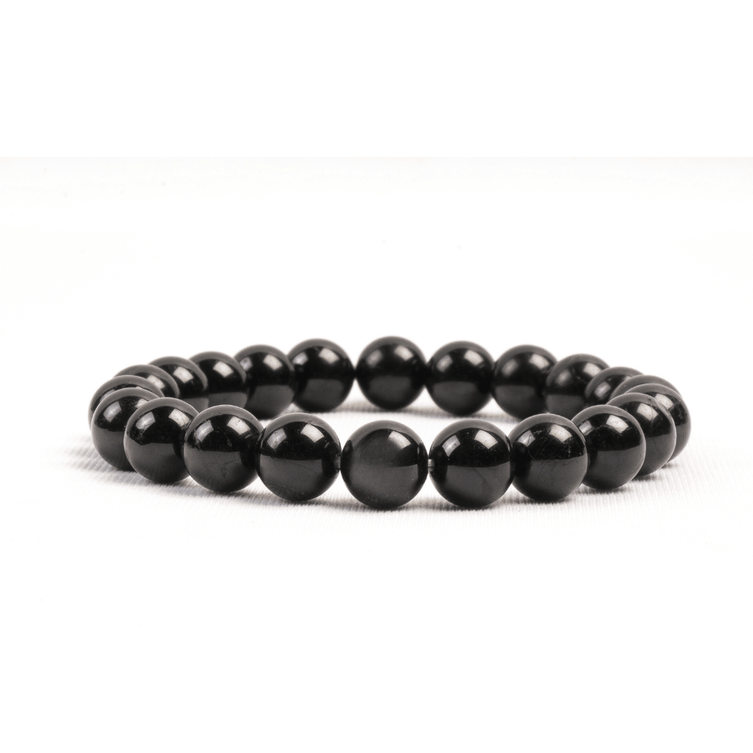 Black Tourmaline Bead Bracelet - AEORA ROCKS INDIA - Healing Crystals superstore