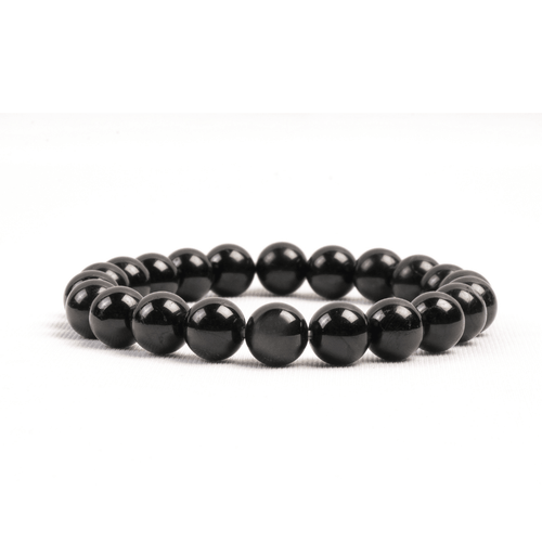 Black Tourmaline Bead Bracelet - AEORA ROCKS INDIA - Healing Crystals superstore