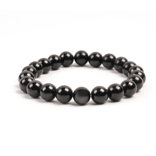 Black Tourmaline Bead Bracelet - AEORA ROCKS INDIA - Healing Crystals superstore