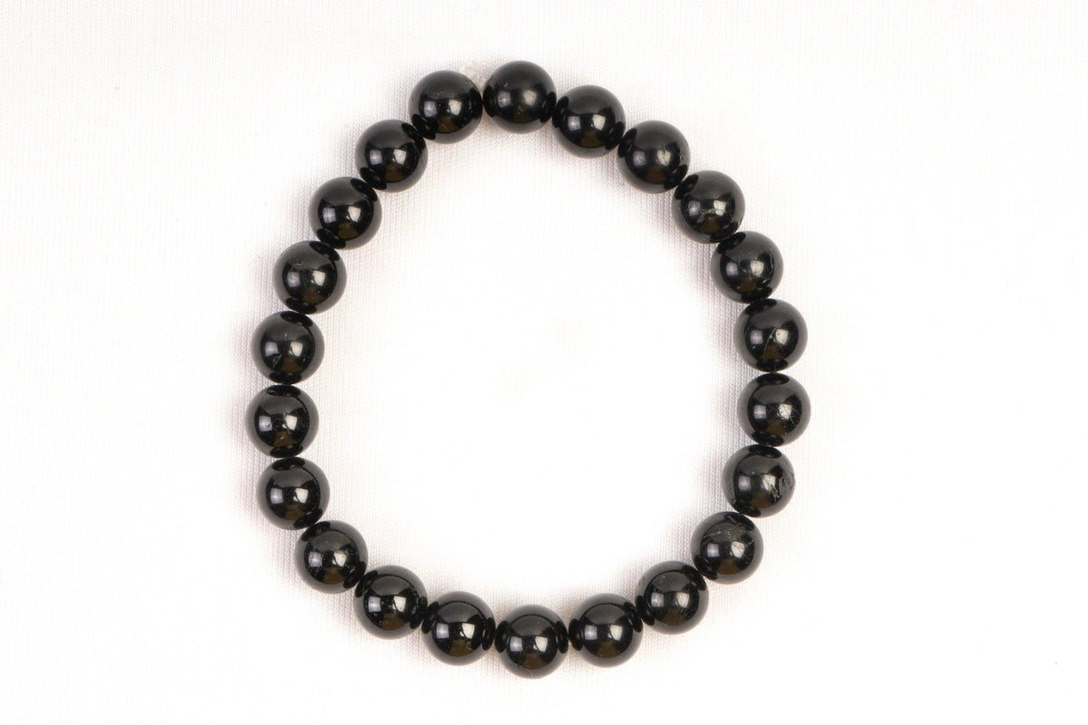 Black Tourmaline Bead Bracelet - AEORA ROCKS INDIA - Healing Crystals superstore