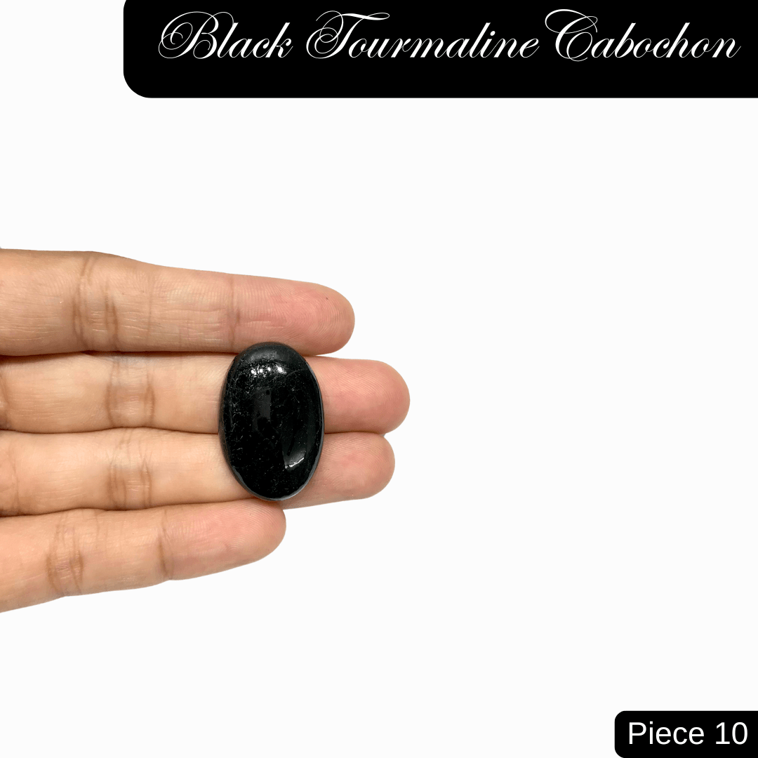 Black Tourmaline Cabochons - AEORA ROCKS INDIA - Healing Crystals superstore