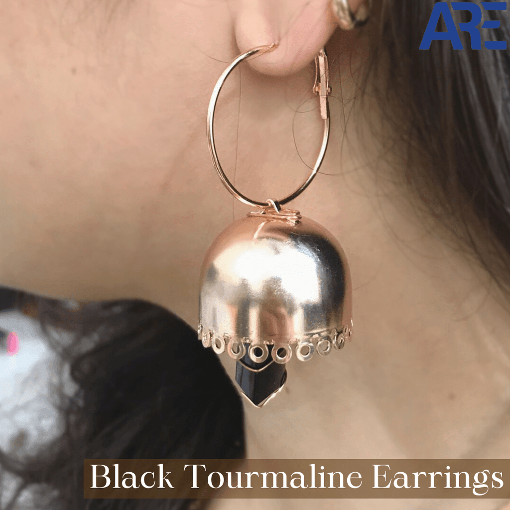 Black Tourmaline Earrings - AEORA ROCKS INDIA - Healing Crystals superstore