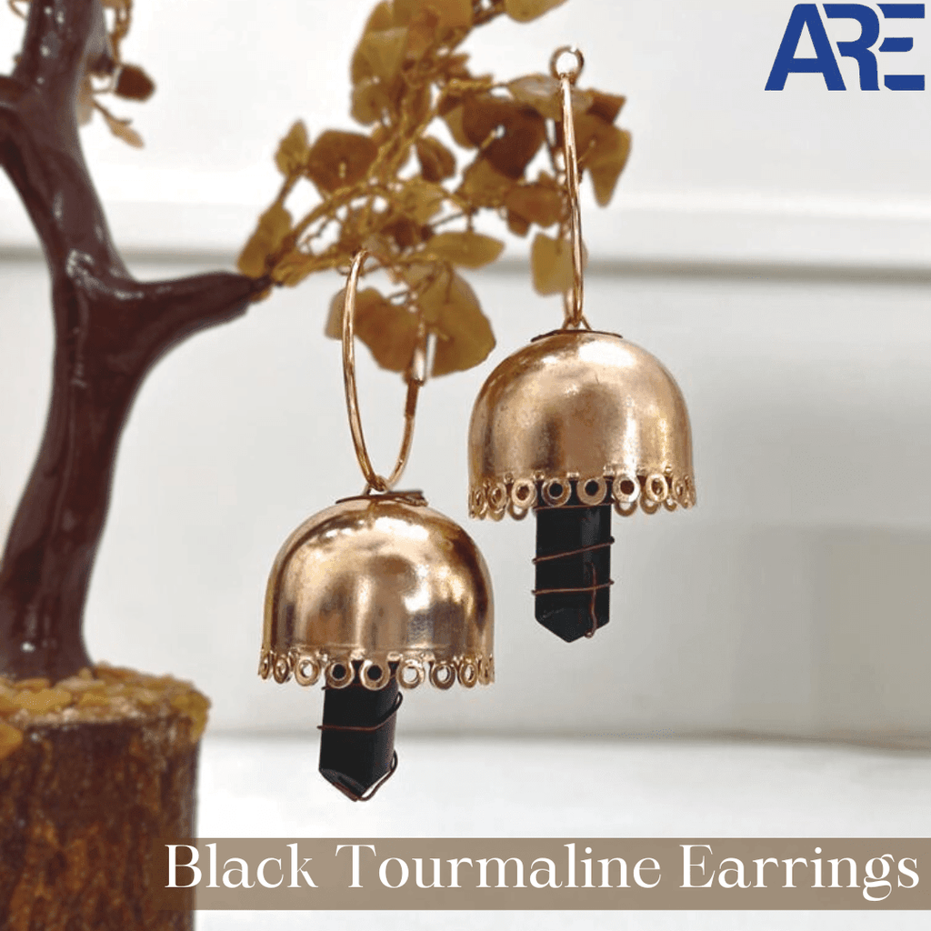 Black Tourmaline Earrings - AEORA ROCKS INDIA - Healing Crystals superstore