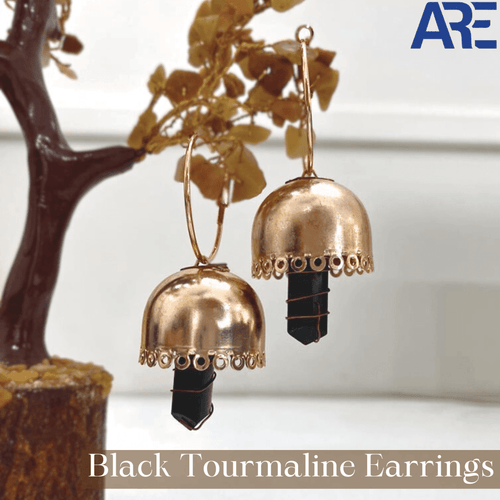 Black Tourmaline Earrings - AEORA ROCKS INDIA - Healing Crystals superstore