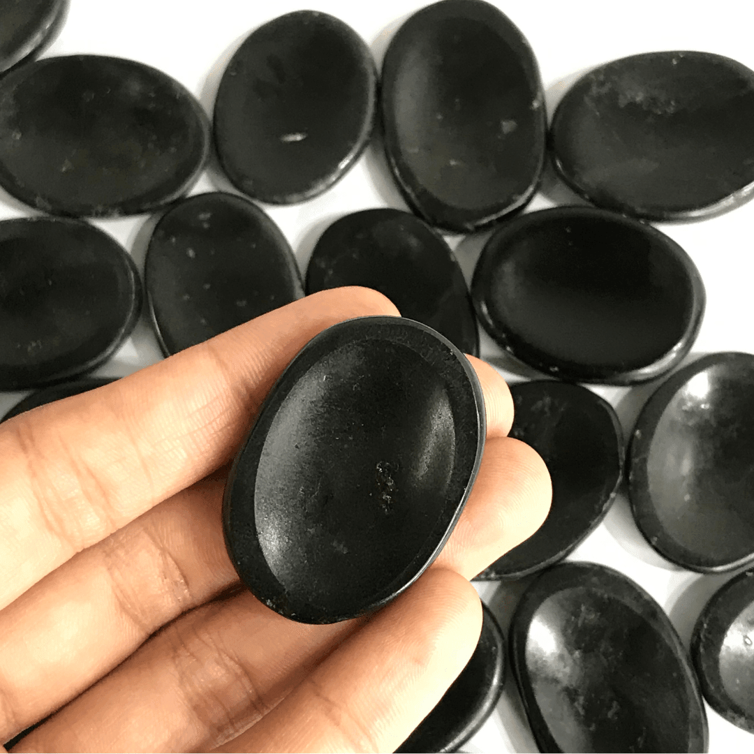 Black Tourmaline Worry Stone - AEORA ROCKS INDIA - Healing Crystals superstore