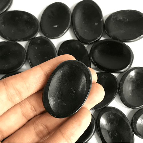 Black Tourmaline Worry Stone - AEORA ROCKS INDIA - Healing Crystals superstore
