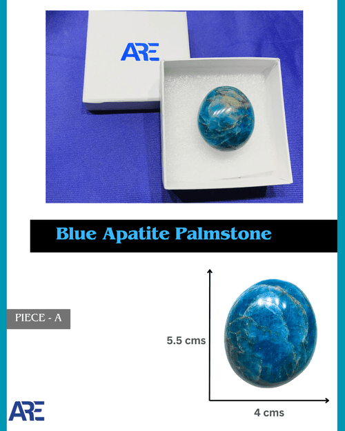 Blue Apatite Palmstone - AEORA ROCKS INDIA - Healing Crystals superstore