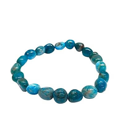 Blue Apatite Tumbled Bracelet - AEORA ROCKS INDIA - Healing Crystals superstore