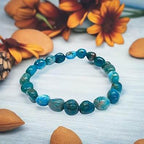 Blue Apatite Tumbled Bracelet - AEORA ROCKS INDIA - Healing Crystals superstore