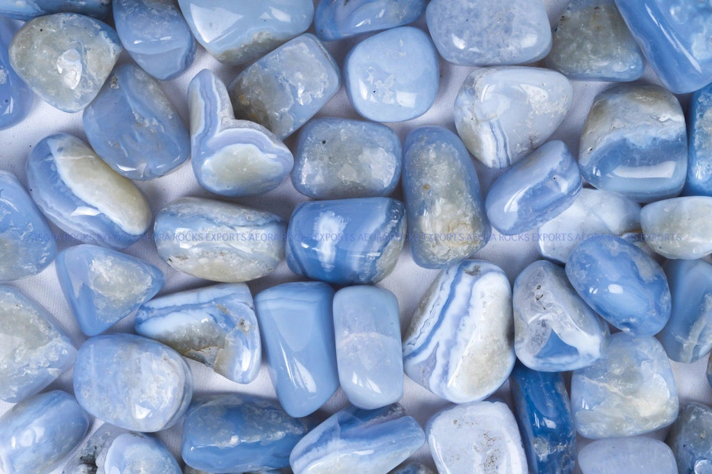 Blue Lace Agate Tumbled Stone in India - Aeora Rocks - AEORA ROCKS INDIA - Healing Crystals superstore