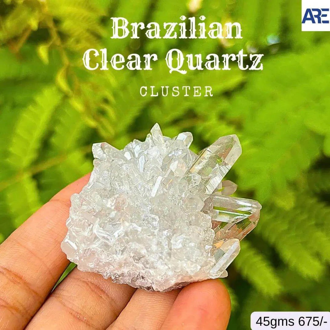 Brazilian Clear Quartz Cluster - AEORA ROCKS INDIA - Healing Crystals superstore
